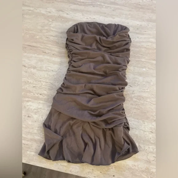 Fashion Nova Double lined mini dress chocolate brown - Picture 6 of 7
